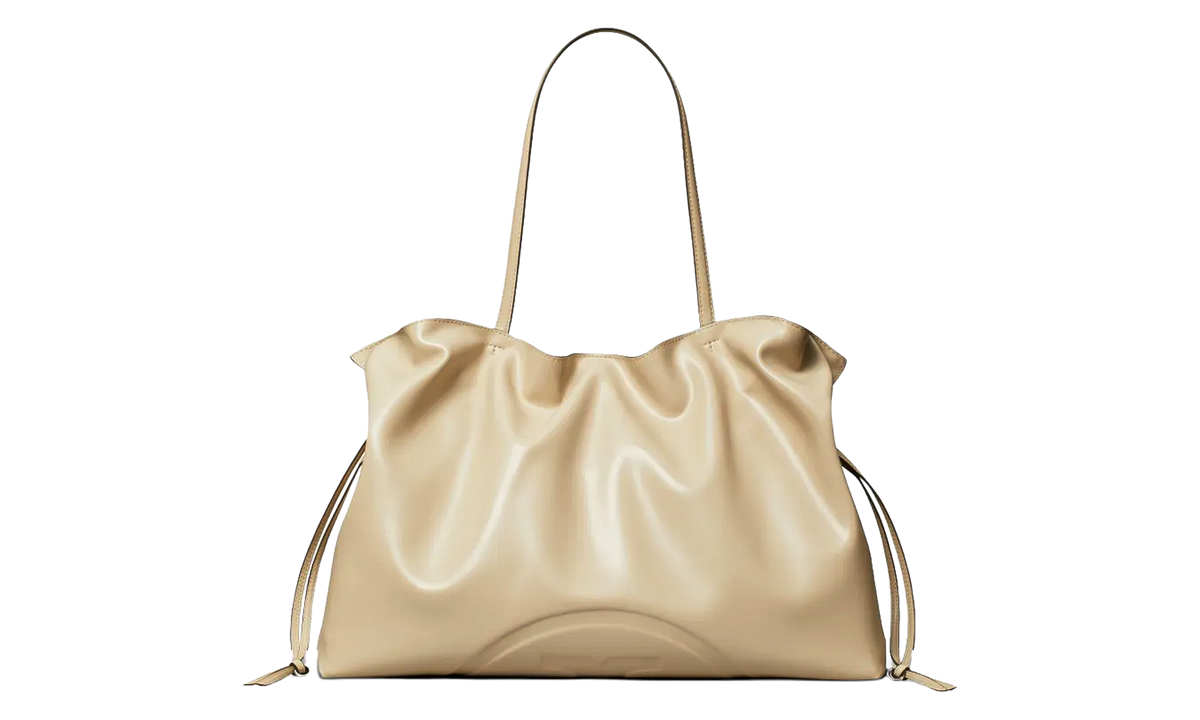 Tory Burch Ella Natuura Drawstring Tote Bag "Light Stone" 178767 251
