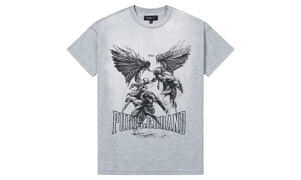 PURPLE BRAND Fight Tee "Heather Grey" P101 JFHG224
