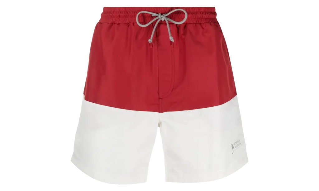 BRUNELLO CUCINELLI Two-Tone Swim Shorts "Red and White" BRUN067