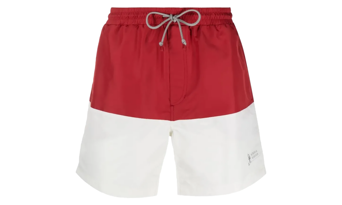 BRUNELLO CUCINELLI Two-Tone Swim Shorts "Red and White" BRUN067