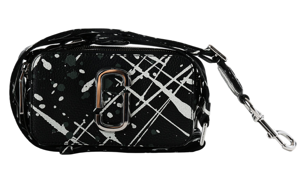 Marc Jacobs The Snapshot Splatter Paint Chain Snapshot Bag "Black / White" 2P6HCR020H01 002