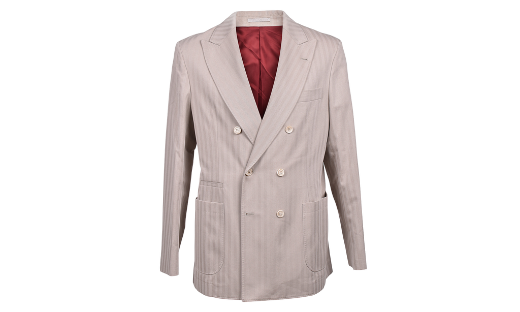 BRUNELLO CUCINELLI Double-Breasted Suit Jacket "Taupe" BRUN624
