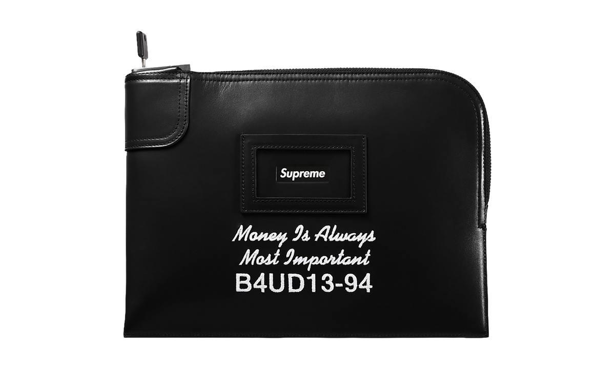 Supreme Leather Money Bag "FW25 - Black" SU27088