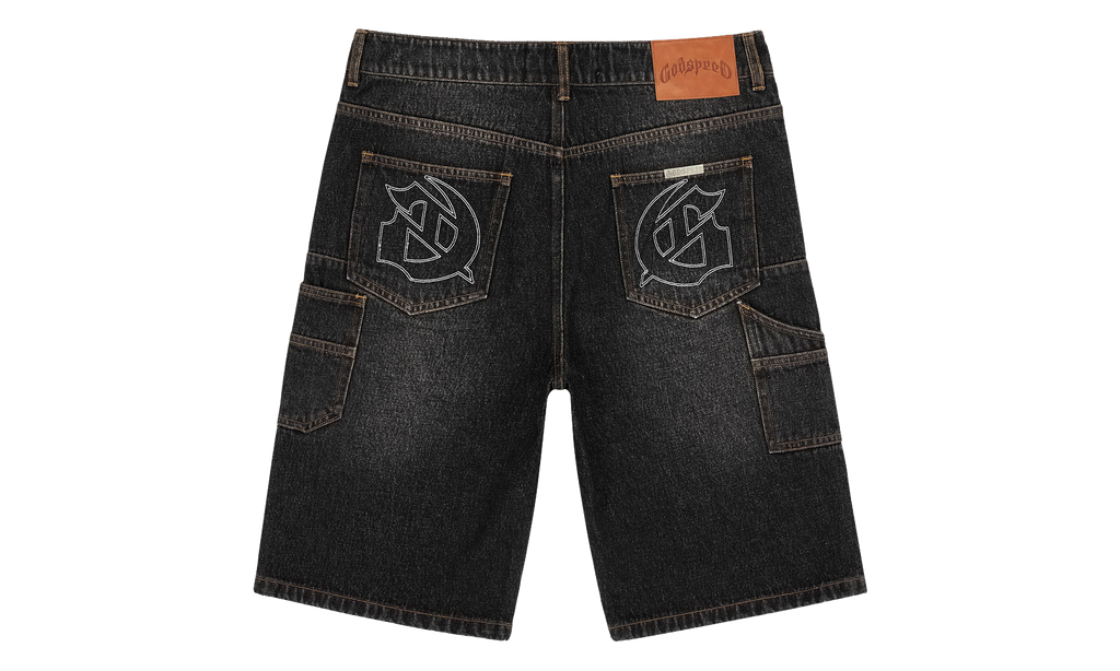 Godspeed New York Twin Panel Denim Shorts "Black" GS531