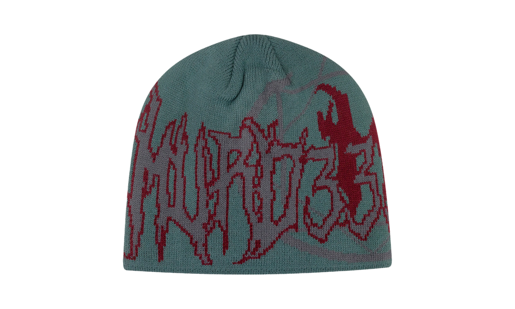 MURD333R.FM Skully Beanie "Green / Red" MDR-XACC-0044