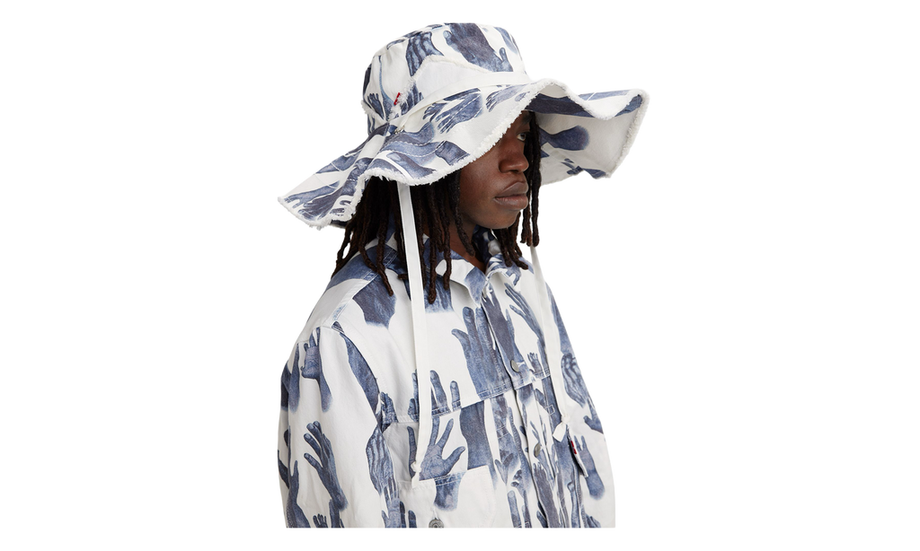 DENIM TEARS Levi's Sun Hat "White / Indigo" DT1009