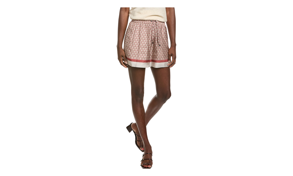 Brunello Cucinelli Silk Patterned Shorts WMNS "Red Beige" BRUN453