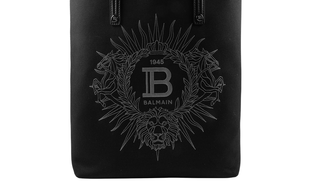 Balmain Varsity Embroidered-Logo Tote Bag "Black" BM1FE187 TCPO 0PA