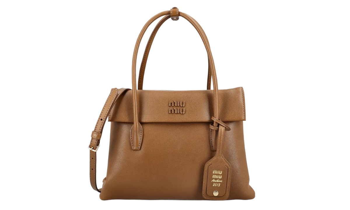 Miu Miu Solitaire Leather Bag "Wood" 5BA302 2IFP F0039