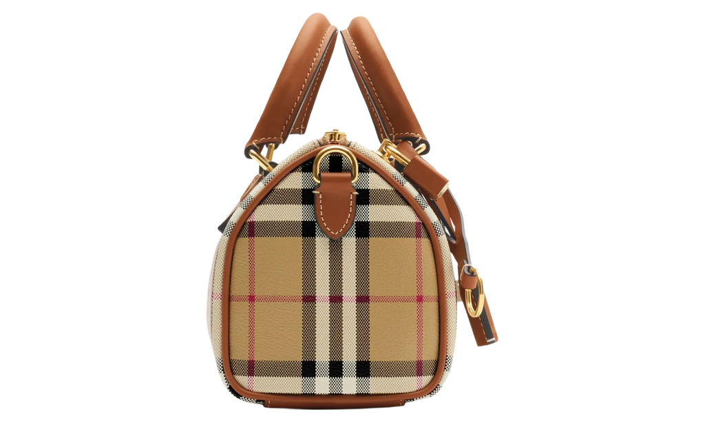 Burberry Mini Check Bowling Bag "Briar Brown" 8118565
