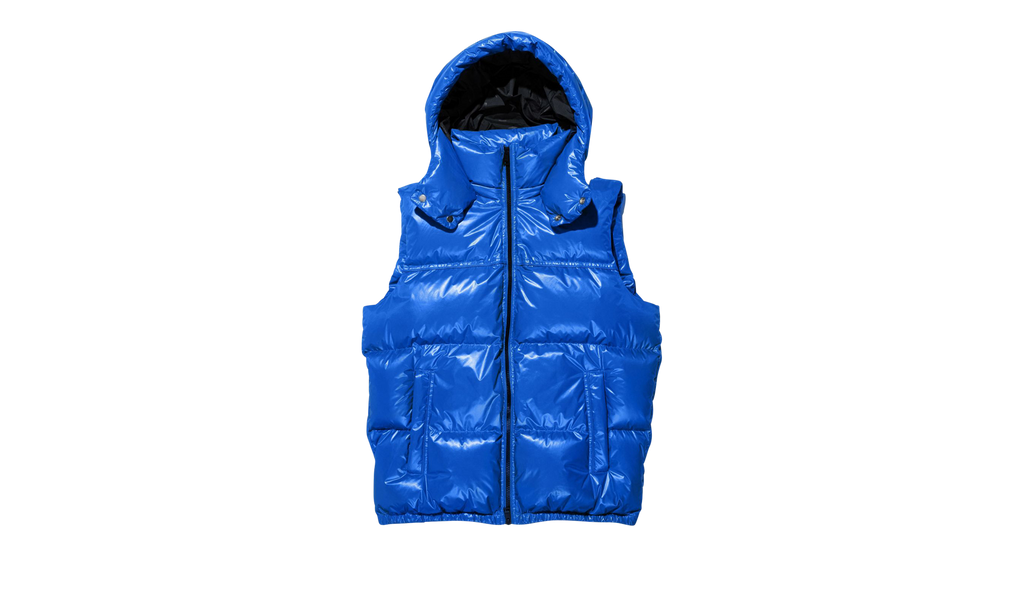 Purple Brand NYLON PUFFER VEST "Blue" P623 PBLV423