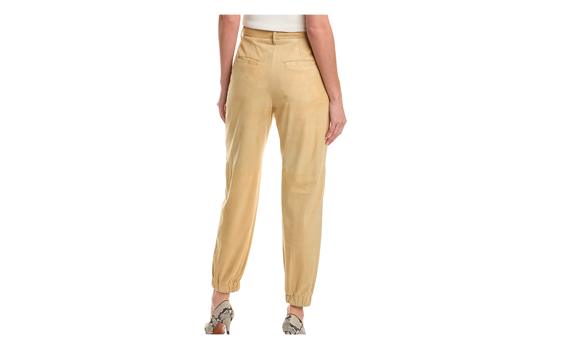 Brunello Cucinelli Leather Tapered Trousers WMNS "Straw" BRUN559