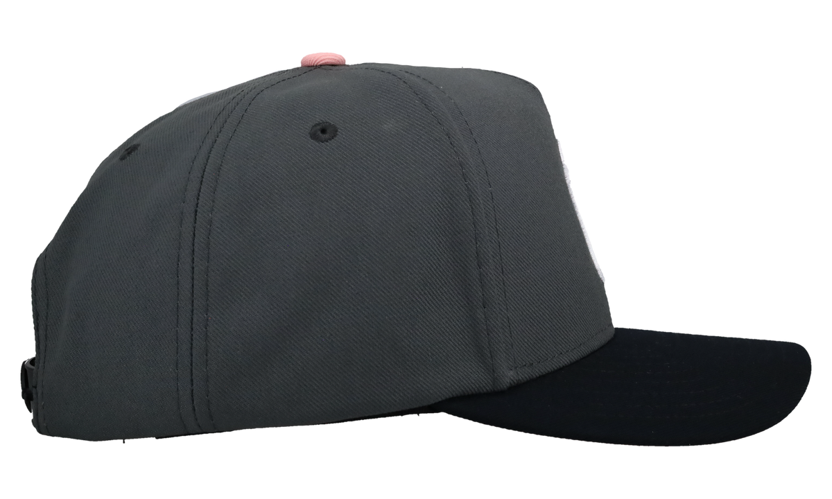 MITCHELL & NESS New York Yankees 50th Year A Frame Snapback Hat "Graphite / Black Metallic" MN010