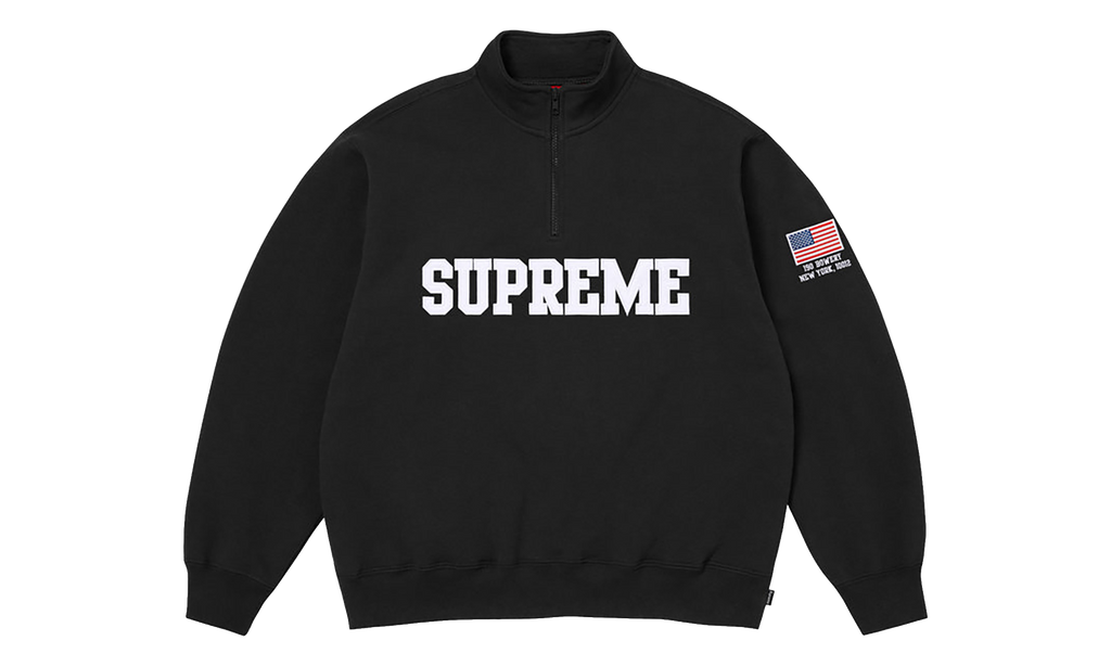 Supreme Shop Flag Half Zip Pullover "SS26 - Black - New York" SU27017
