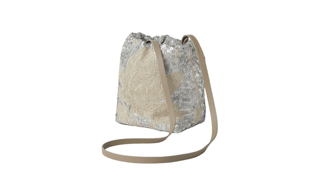 Brunello Cucinelli Embroidered Linen Bag WMNS "Silver" BRUN1667