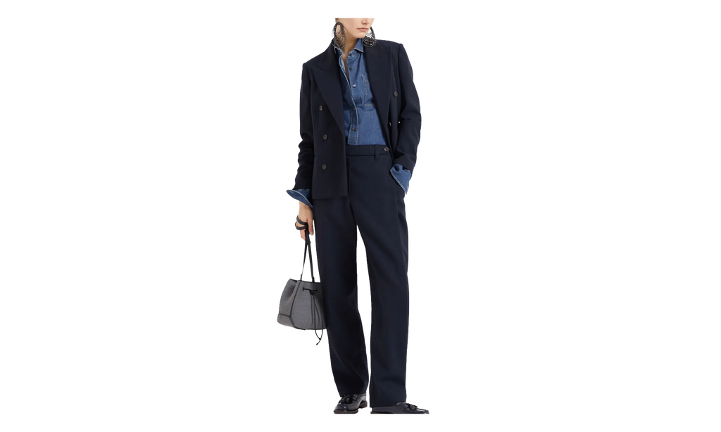 BRUNELLO CUCINELLI PANTS "MIDNIGHT BLUE" MD584P868Z_C015