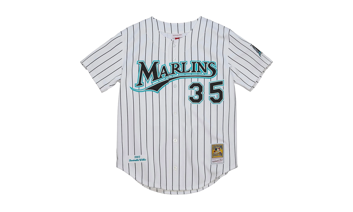 Mitchell & Ness MLB Dontrelle Willis Home World Series Jersey "2003 Florida Marlins – White / Black" AJY15338 FMA03DWSWHBK