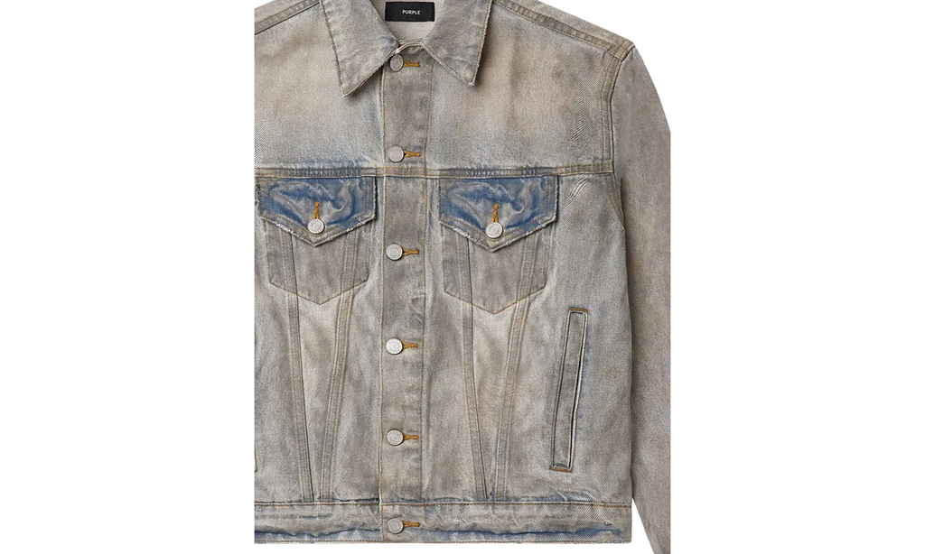 Purple Brand Arcilla Dirty Denim Jacket "blue" P056 ACDJ425
