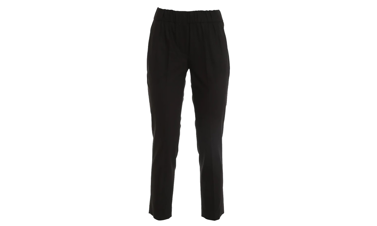Brunello Cucinelli Relaxed Cotton Trousers WMNS "Black" BRUN1591