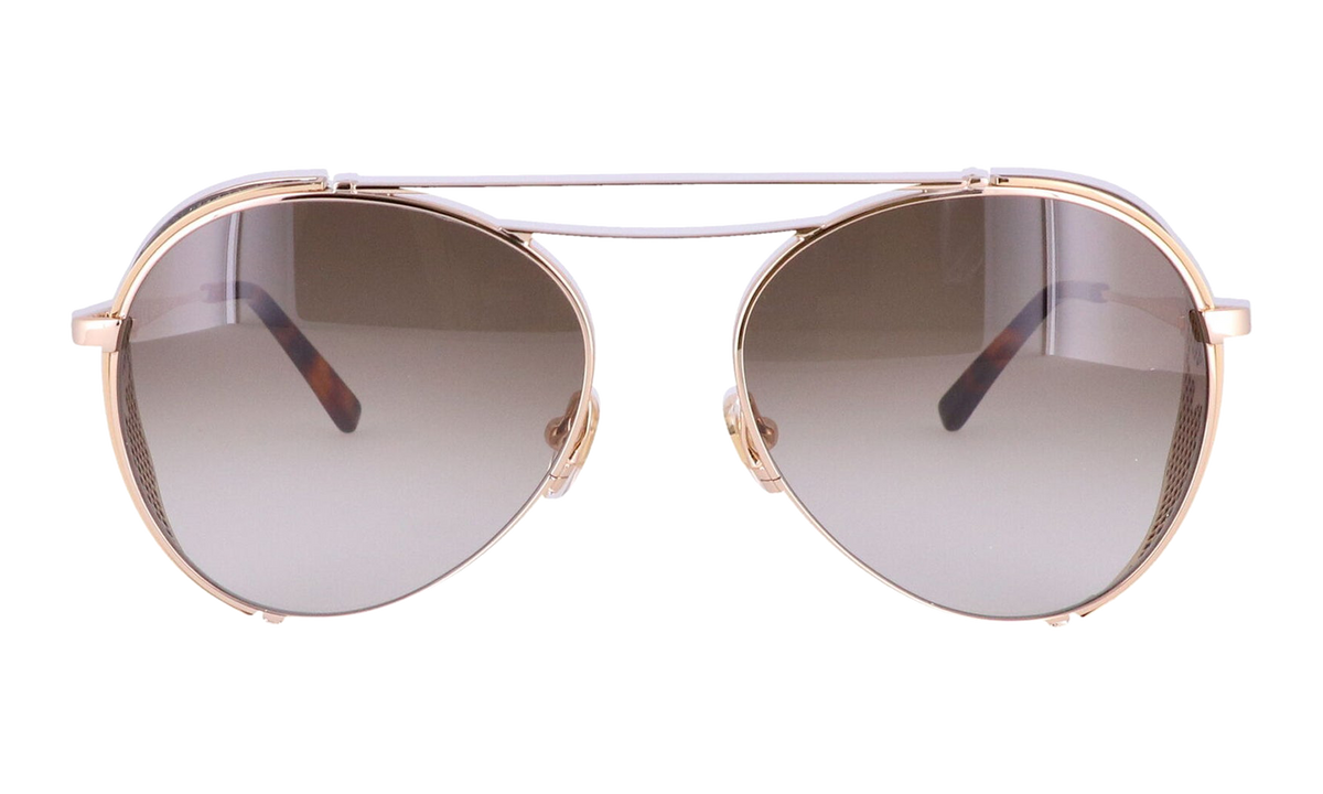 Double Bridge Aviator Sunglasses "Shiny Gold" MCM129S-739