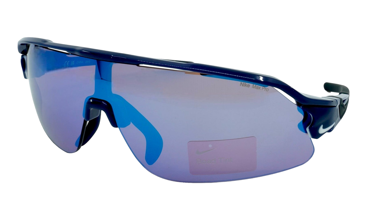 Nike Flyfree Shield Team Sunglasses "Midnight Navy / Road Blue Mirror" IF1107X 410