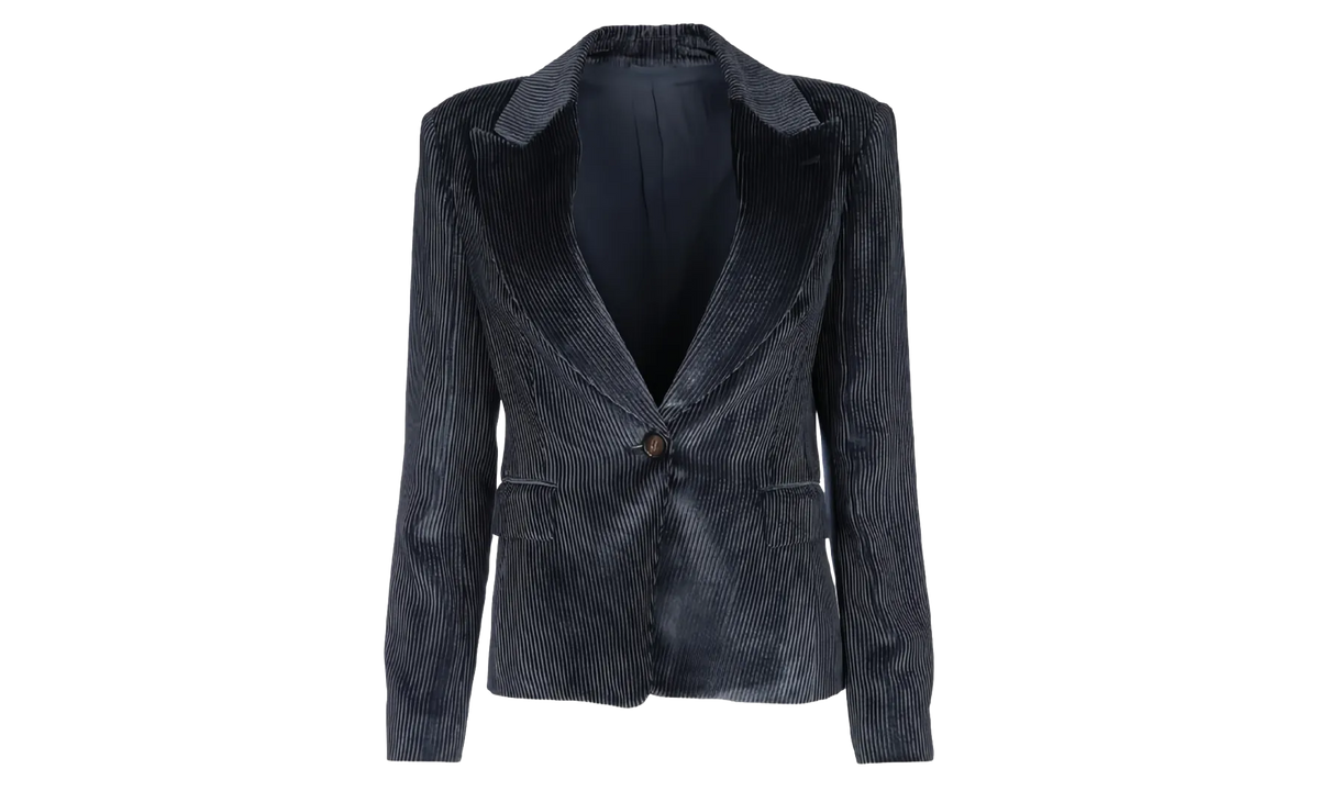 BRUNELLO CUCINELLI Textured Tailored Jacket WMNS "Navy" BRUN545