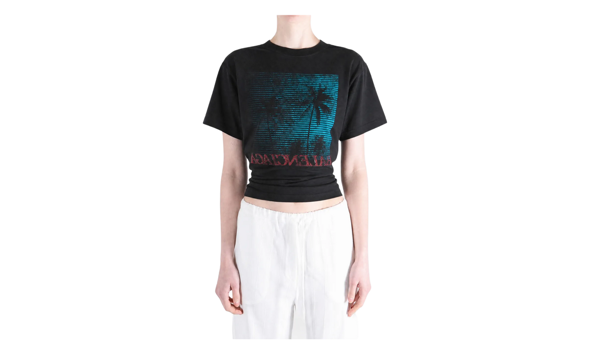 Balenciaga Vintage Holiday Cropped T-Shirt WMNS "Black" A0016UTUVO81000