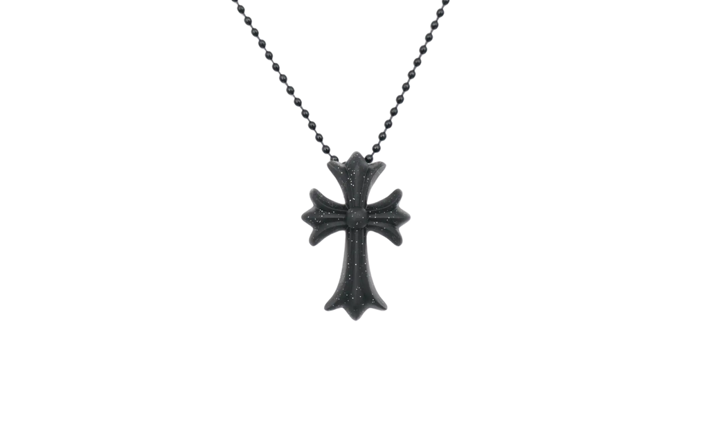 Chrome Hearts Silicone 30" Necklace "Black Glitter" CHRM0469