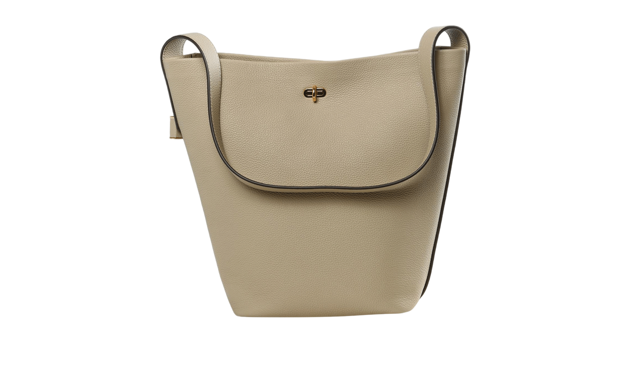 Tory Burch Lock Slim Bucket Bag "Light Stone" 178721 250