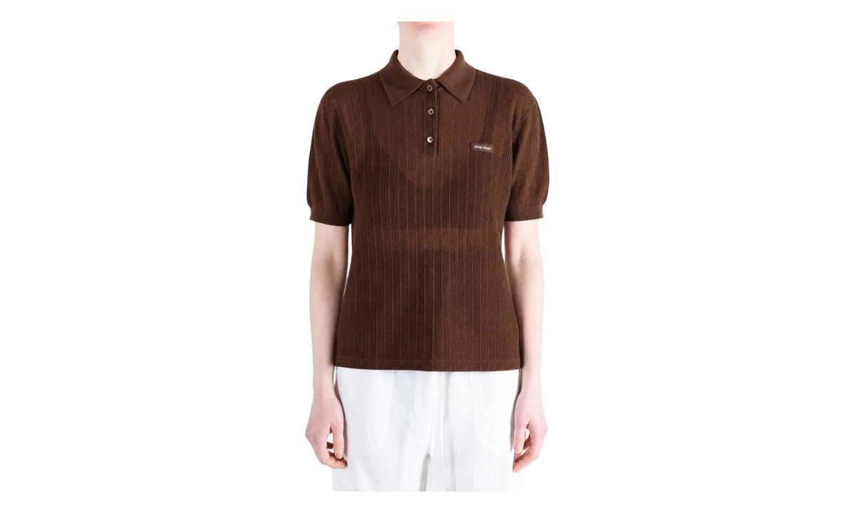 Miu Miu Cotton Knit Polo Shirt WMNS "Cocoa Brown" MML06J 19UR F0324