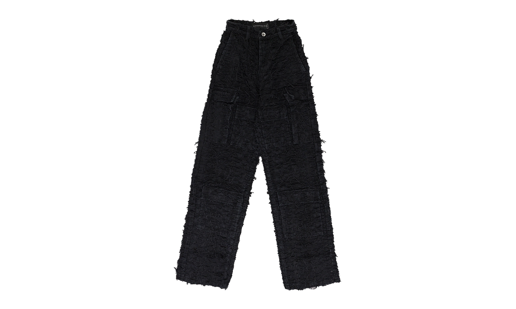 Who Decides War HUSK WIDE LEG PANTS "BLACK" 1120740002SS24