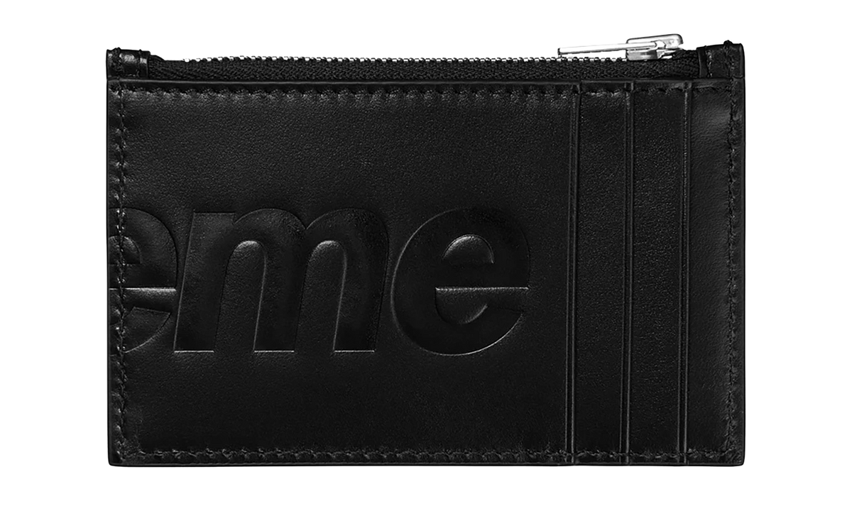 Supreme Leather Zip Card Holder "FW25 - Black" SU27093