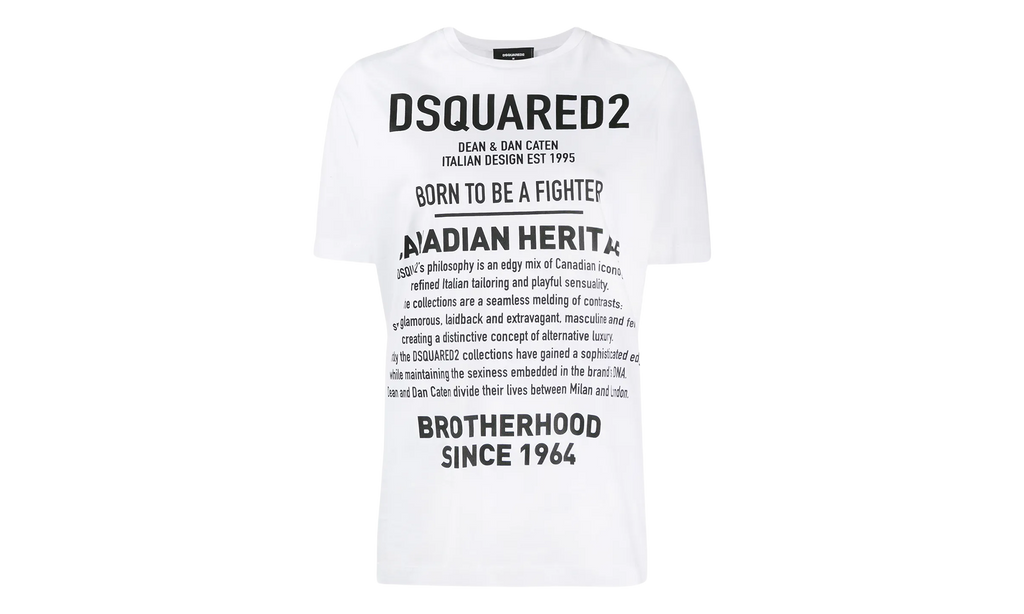 Dsquared2 Canadian Heritage Print Cotton T-Shirt "White" S75GD0033-S22844-100