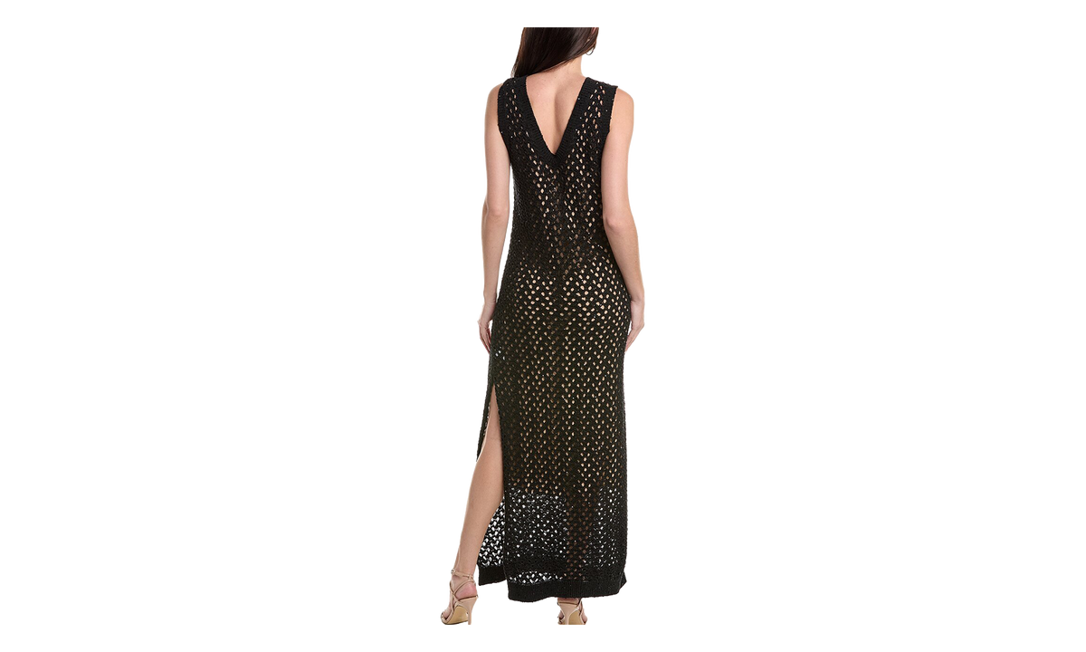Brunello Cucinelli Crochet Sleeveless Maxi Dress WMNS "Black" BRUN576