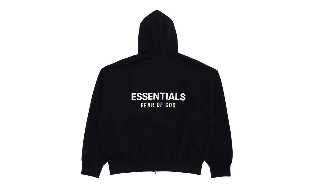 Fear of God Essentials CLASSIC FLEECE ZIP UP HOODIE "JET BLACK" 192AS254780F