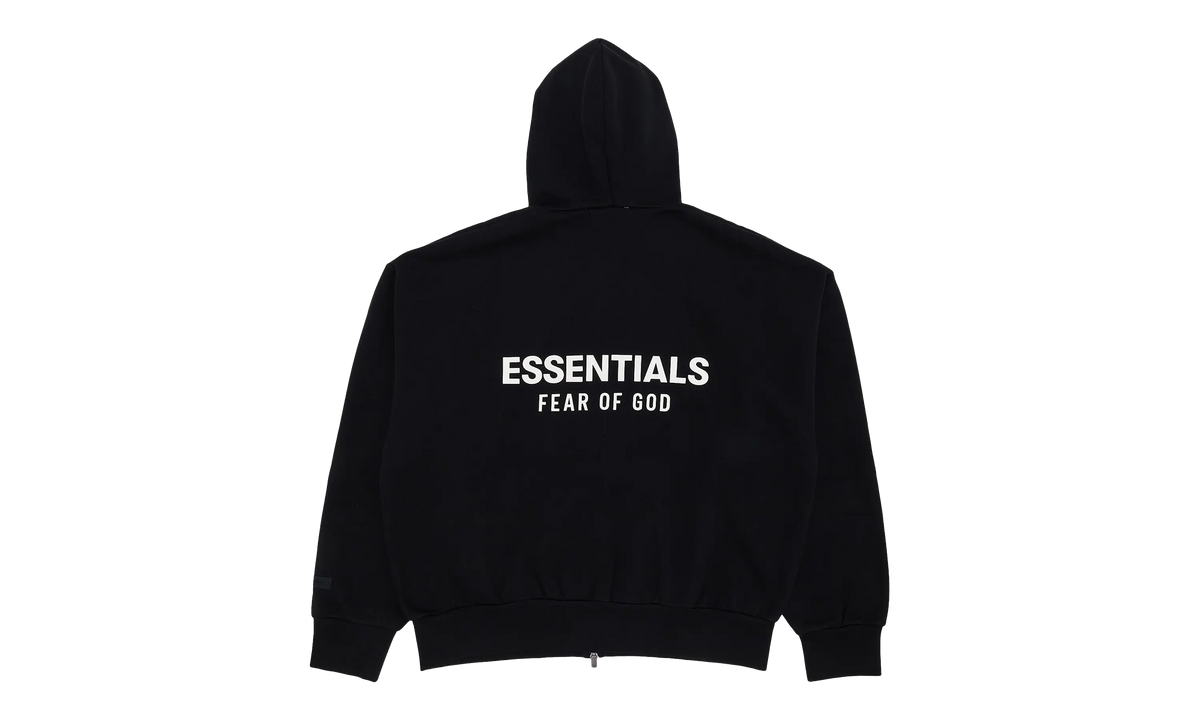 Fear of God Essentials CLASSIC FLEECE ZIP UP HOODIE "JET BLACK" 192AS254780F