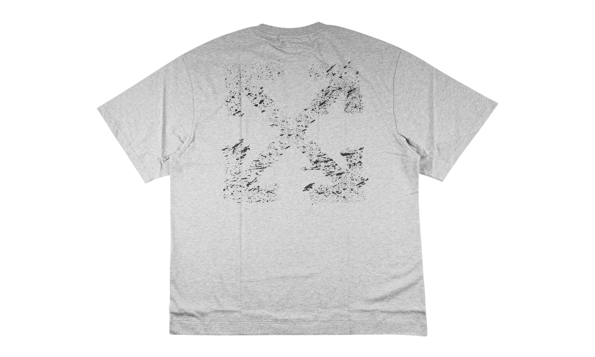 Off-White PAINT SPLATTER ARROW DIAG SKATE FIT TEE "Heather Grey" 44OWOS26T064 030