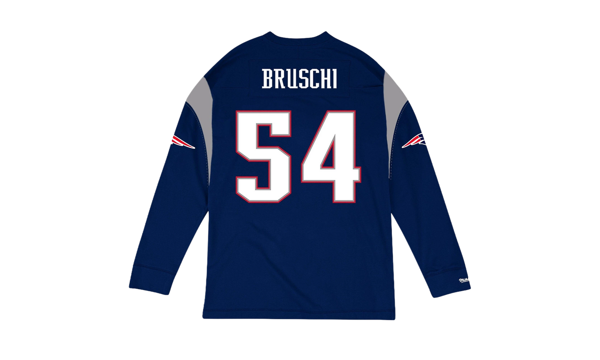 Mitchell & Ness NFL Name & Number Longsleeve "New England Patriots - Navy" NNLSMG18064 NEPNAVY04TBS