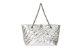 Balenciaga Medium Metallized Quilted Crush Carry All Tote Bag "Silver" 777856 2AAWU 8110
