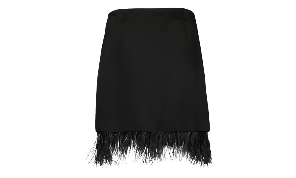 Brunello Cucinelli Skirt With Feather Trim WMNS "Black" BRUN490