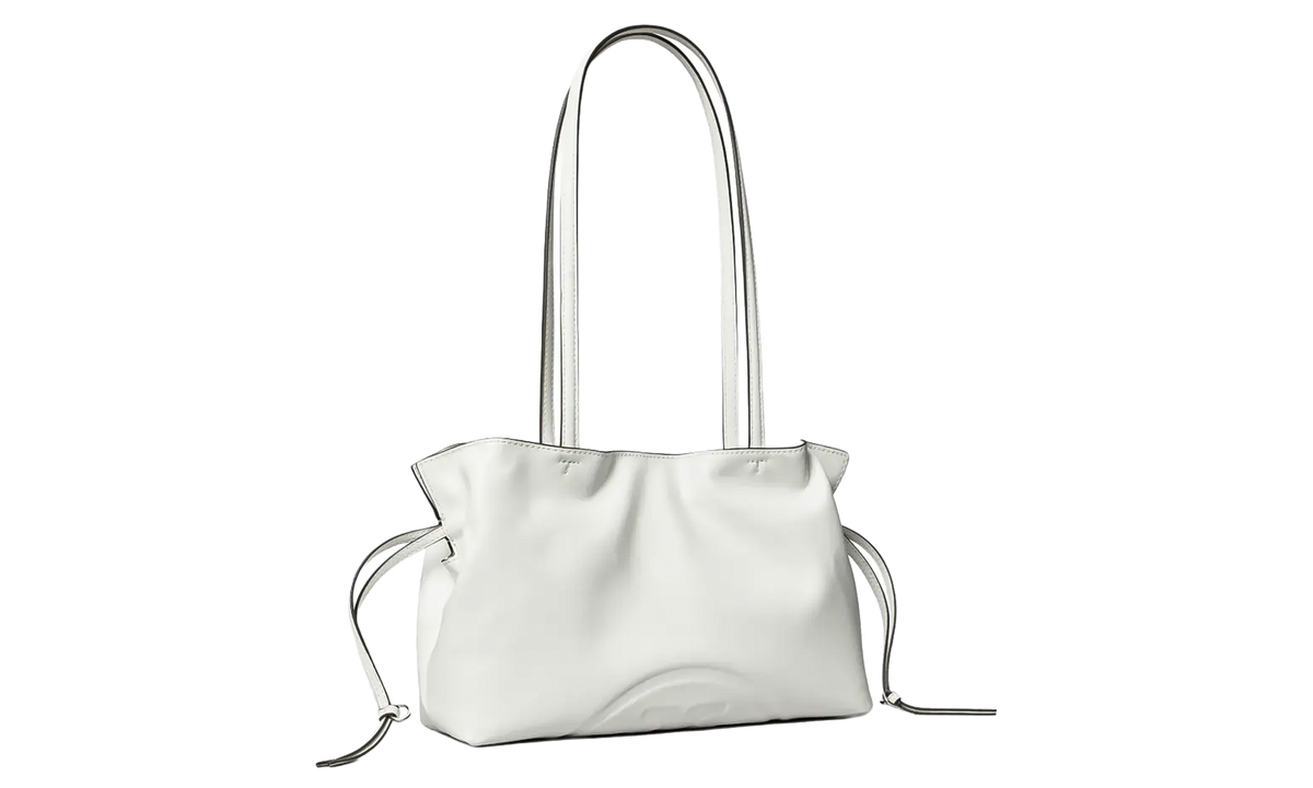 Tory Burch Small Ella Recycled Drawstring Tote Bag "Bianco" 178768 100